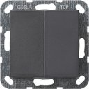 Gira System55 012528 Выключатель двухклавишный (10 А, под рамку, скрытая установка, антрацит)