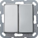 Gira System55 0125605 Выключатель двухклавишный (10 А, под рамку, скрытая установка, хром)