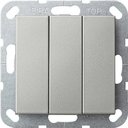 Gira System55 2830600 Выключатель трехклавишный (10 А, под рамку, скрытая установка, сталь)
