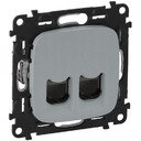 Legrand Valena Allure 753943 Розетка компьютерная двойная (2xRJ45, cat.6, под рамку, скрытая установка, алюминий)
