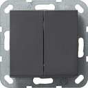 Gira System55 012828 Переключатель двухклавишный кнопочный (10 А, под рамку, скрытая установка, антрацит)