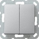 Gira System55 012826 Переключатель двухклавишный кнопочный (10 А, под рамку, скрытая установка, алюминий)