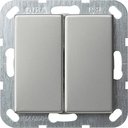 Gira E2 0128600 Переключатель двухклавишный (10 А, под рамку, скрытая установка, нержавеющая сталь)