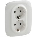 Legrand Valena Allure 753726 Розетка двойная с заземляющим контактом (16 А, в сборе, скрытая установка, винтовые зажимы, белая)