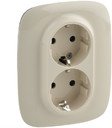 Legrand Valena Allure 753826 Розетка двойная с заземляющим контактом (16 А, в сборе, скрытая установка, винтовые зажимы, слоновая кость)