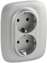 Legrand Valena Allure 753926 Розетка двойная с заземляющим контактом (16 А, в сборе, скрытая установка, винтовые зажимы, алюминий)
