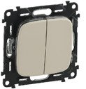 Legrand Valena Allure 752808 Переключатель двухклавишный (10 А, под рамку, скрытая установка, слоновая кость)