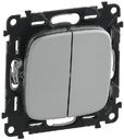 Legrand Valena Allure 752908 Переключатель двухклавишный (10 А, под рамку, скрытая установка, алюминий)