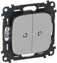 Legrand Valena Allure 752909 Переключатель двухклавишный (10 А, под рамку, подсветка, скрытая установка, алюминий)