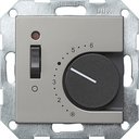 Gira System55 0392600 Термостат для теплых полов +5…+30°С (10 А, 230 В, под рамку, скрытая установка, сталь)