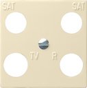 Gira System55 025801 Крышка розетки телевизионной (TV+Radio+2xSAT, кремовая глянцевая)