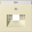 Gira System55 028401 Крышка розетки информационной (RJ11/RJ45, UAE/IAE, надпись, кремовая глянцевая)