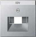 Gira System55 028426 Крышка розетки информационной (RJ11/RJ45, UAE/IAE, надпись, алюминий)