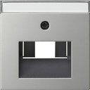 Gira System55 0284600 Крышка розетки информационной (RJ11/RJ45, UAE/IAE, надпись, сталь)