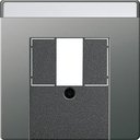 Gira System55 0876600 Крышка розетки USB (USB, TAE, поле для надписи, сталь)