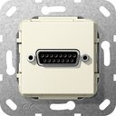 Gira System55 564301 Розетка информационная (DA15, под рамку, скрытая установка, кремовая глянцевая)