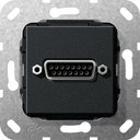 Gira System55 564310 Розетка информационная (DA15, под рамку, скрытая установка, черная матовая)