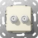 Gira System55 565101 Розетка телевизионная (2хSAT, под рамку, скрытая установка, кремовая глянцевая)