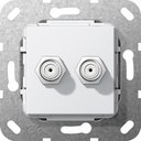 Gira System55 565103 Розетка телевизионная (2хSAT, под рамку, скрытая установка, белая глянцевая)