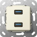 Gira System55 568401 Розетка USB (2хUSB, под рамку, скрытая установка, кремовая глянцевая)