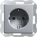 Gira System55 046626 Розетка с заземляющим контактом (16 А, под рамку, скрытая установка, алюминий)