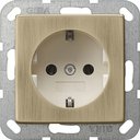 Gira System55 0466613 Розетка с заземляющим контактом (16 А, под рамку, скрытая установка, бронза-кремовый)