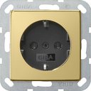 Gira System55 0466604 Розетка с заземляющим контактом (16 А, под рамку, скрытая установка, латунь-антрацит)