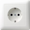 Gira System55 044027 Розетка с заземляющим контактом (16 А, в сборе, скрытая установка, белая матовая)