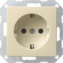 Gira System55 018801 Розетка с заземляющим контактом (16 А, под рамку, скрытая установка, кремовая глянцевая)