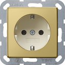 Gira System55 0188614 Розетка с заземляющим контактом (16 А, под рамку, скрытая установка, латунь-кремовый)