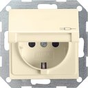 Gira System55 045401 Розетка с заземляющим контактом (16 А, под рамку, крышка, скрытая установка, кремовая глянцевая)
