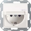 Gira System55 045427 Розетка с заземляющим контактом (16 А, под рамку, крышка, скрытая установка, белая матовая)