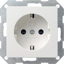 Gira System55 045327 Розетка с заземляющим контактом (16 А, под рамку, шторки, пиктограмма, скрытая установка, белая матовая)