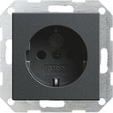 Gira System55 045328 Розетка с заземляющим контактом (16 А, под рамку, шторки, пиктограмма, скрытая установка, антрацит)