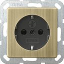 Gira System55 0453603 Розетка с заземляющим контактом (16 А, под рамку, шторки, пиктограмма, скрытая установка, бронза-антрацит)
