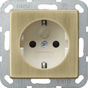 Gira System55 0453613 Розетка с заземляющим контактом (16 А, под рамку, шторки, пиктограмма, скрытая установка, бронза-кремовый)