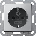 Gira System55 0453605 Розетка с заземляющим контактом (16 А, под рамку, шторки, пиктограмма, скрытая установка, хром-антрацит)