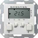 Gira System55 237003 Терморегулятор электронный с таймером +0…+50°С (8 А, под рамку, скрытая установка, белый глянцевый)
