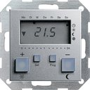 Gira System55 237026 Терморегулятор электронный с таймером +0…+50°С (8 А, под рамку, скрытая установка, алюминий)