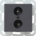 Gira System55 040228 Розетка аудио (2 канала, под рамку, скрытая установка, антрацит)