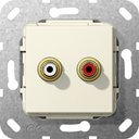 Gira System55 563201 Розетка RCA (2хRCA, под рамку, скрытая установка, кремовая глянцевая)