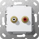 Gira System55 563203 Розетка RCA (2хRCA, под рамку, скрытая установка, белая глянцевая)