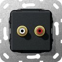 Gira System55 563210 Розетка RCA (2хRCA, под рамку, скрытая установка, черная матовая)