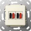 Gira System55 569301 Розетка аудио (2 канала, под рамку, скрытая установка, кремовая глянцевая)