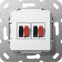 Gira System55 569303 Розетка аудио (2 канала, под рамку, скрытая установка, белая глянцевая)