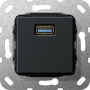 Gira System55 568210 Розетка USB (USB, под рамку, скрытая установка, черная матовая)
