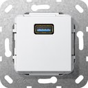 Gira System55 568203 Розетка USB (USB, под рамку, скрытая установка, белая глянцевая)