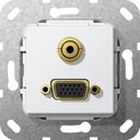 Gira System55 565903 Розетка информационная (VGA+Audio, под рамку, скрытая установка, белая глянцевая)