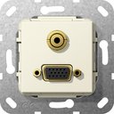 Gira System55 565901 Розетка информационная (VGA+Audio, под рамку, скрытая установка, кремовая глянцевая)