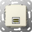 Gira System55 569601 Розетка компьютерная (RJ45, cat. 6a, под рамку, скрытая установка, кремовая глянцевая)